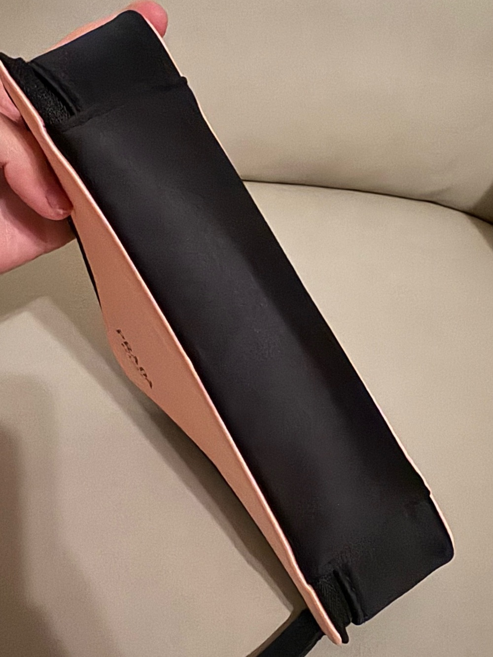 Prada Pink Triangle Cosmetic Case with Black Trim - Picture 5 of 5